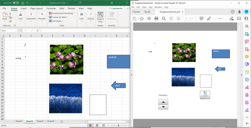 ورقة Excel إلى PDF