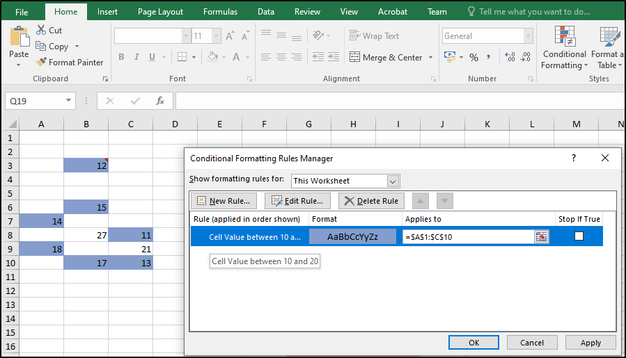 Conditional Formatting Excel