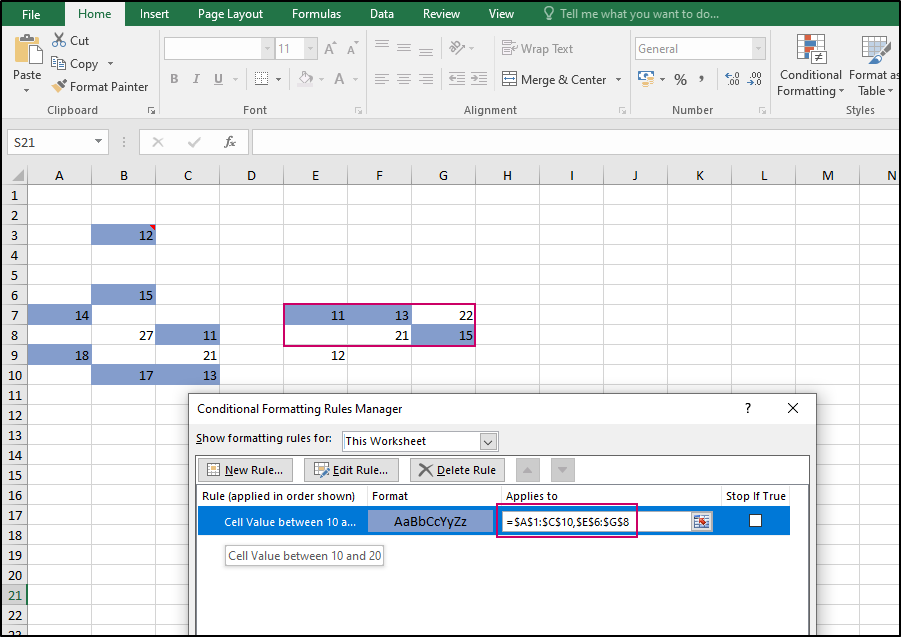 Update Conditional Formatting Excel