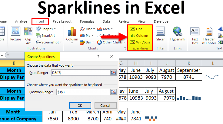 Sparklines in Excel preview