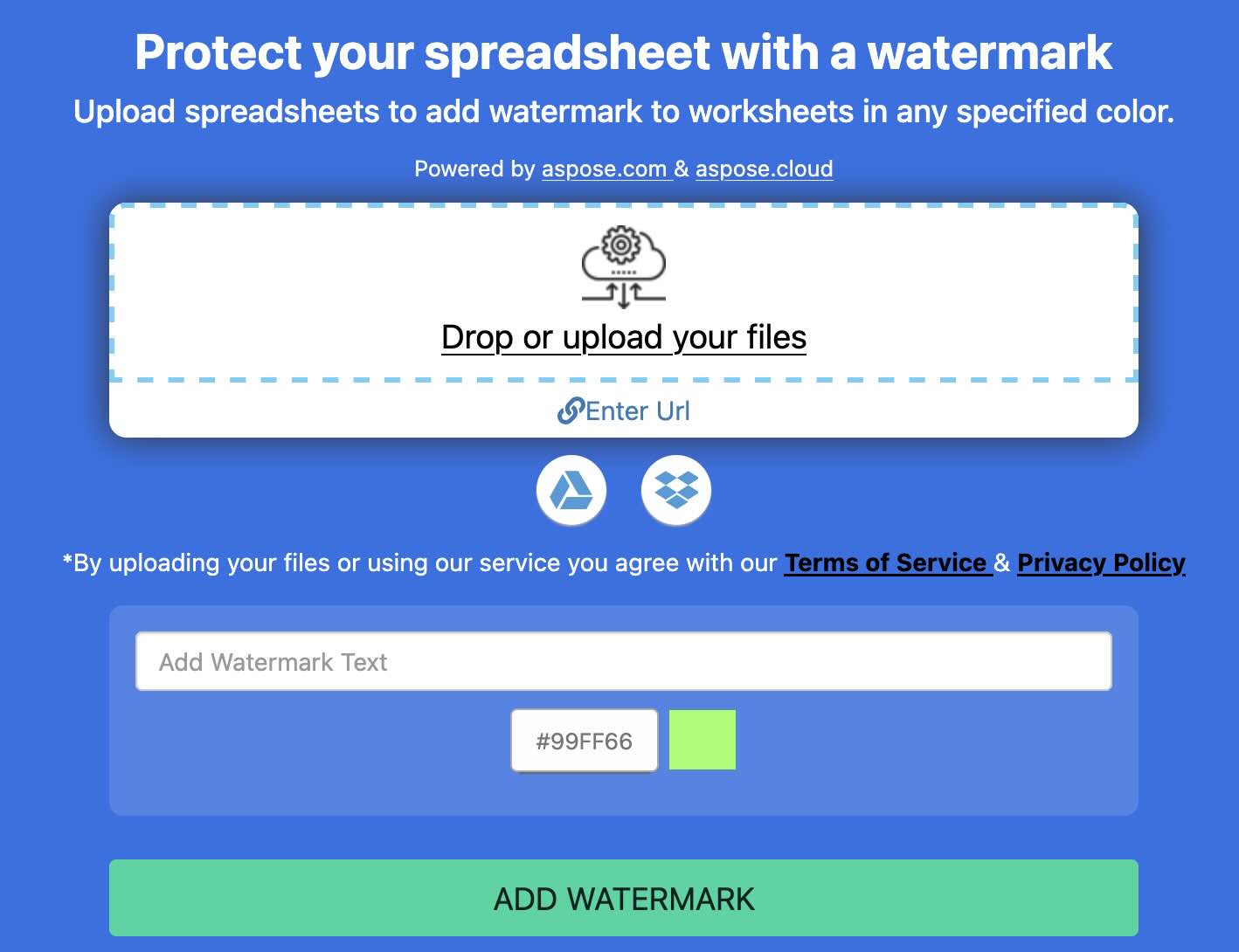 watermark excel online