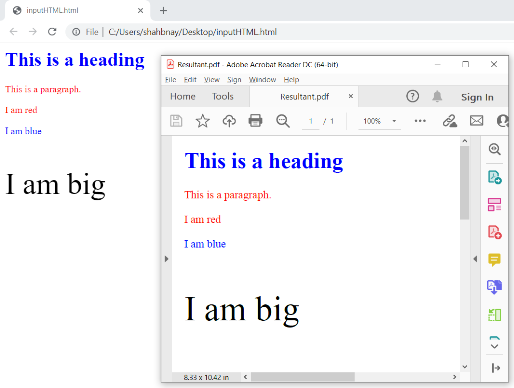 Previsualización de la conversión