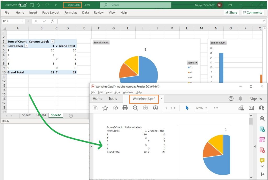 Aperçu d'Excel vers PDF