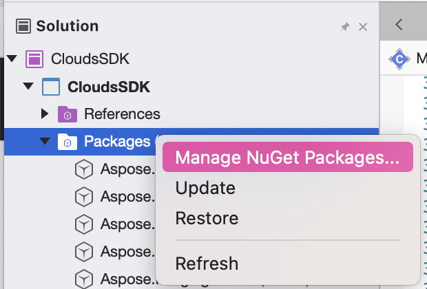 Gérer les packages NuGet