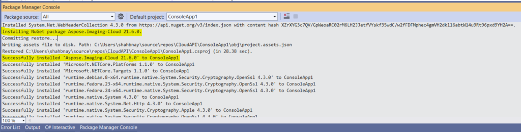 NuGet package installation preview
