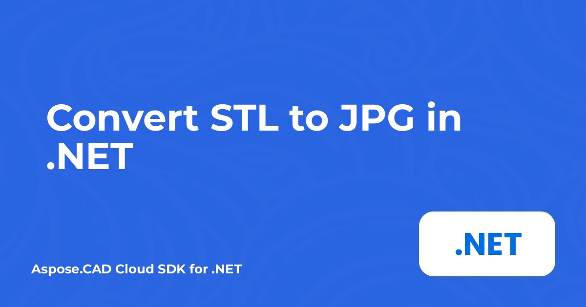 Converti STL in JPG in .NET