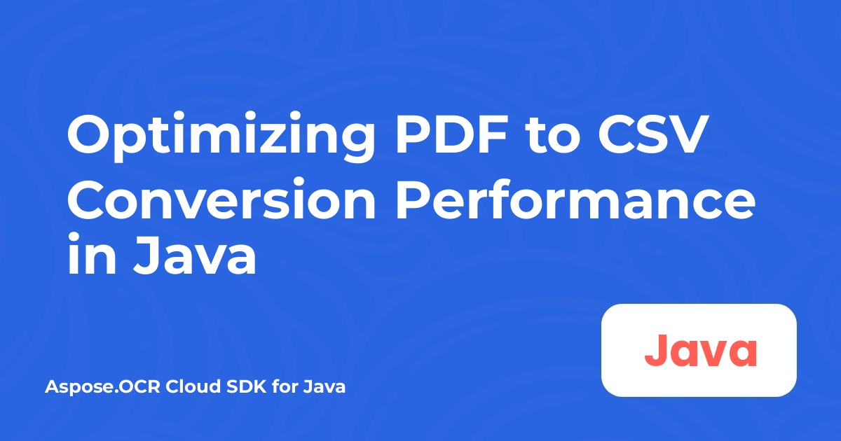 Ottimizzare le prestazioni della conversione da PDF a CSV in Java