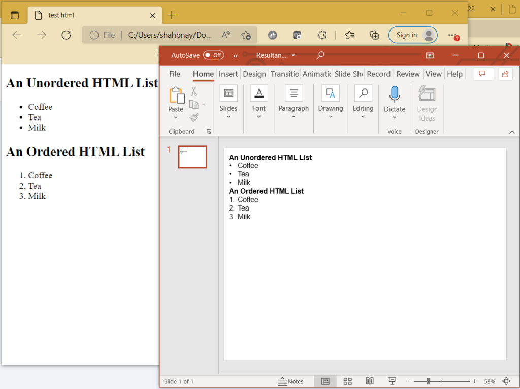 Incorporare HTML in PowerPoint