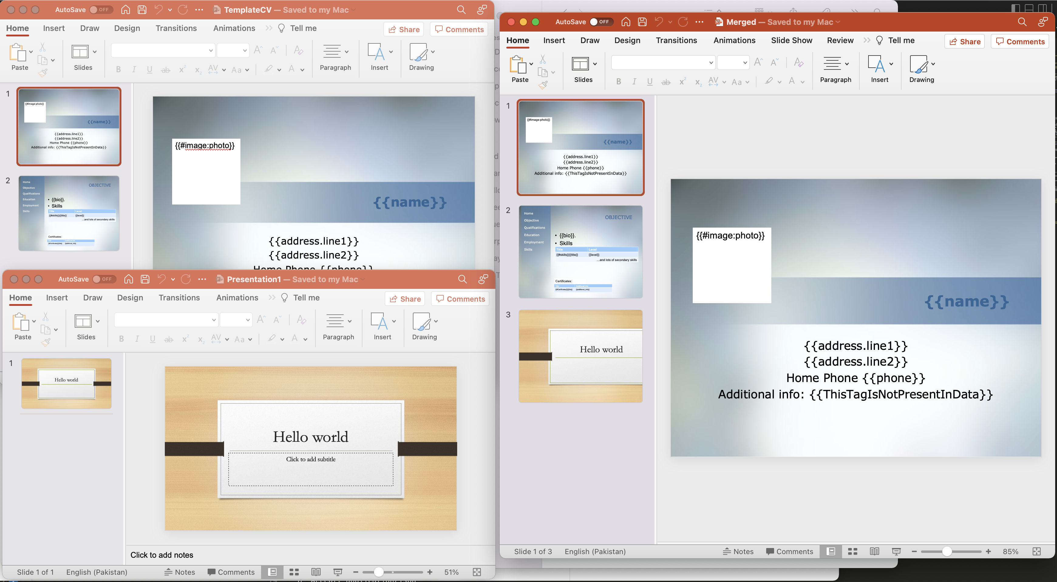 PowerPoint プレビューの結合