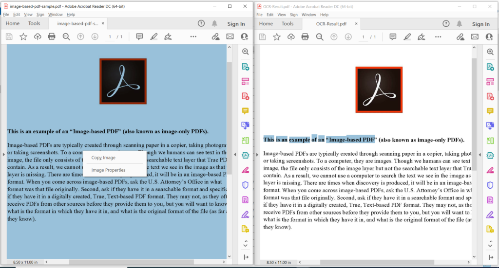 PDF OCR preview