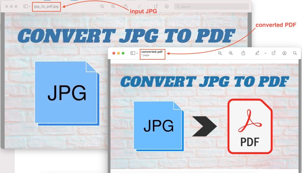 JPG to PDF preview