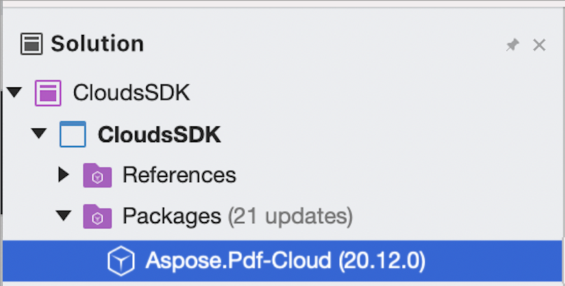 Image 3:- Aspose.Pdf-cloud.dll under solution explorer.