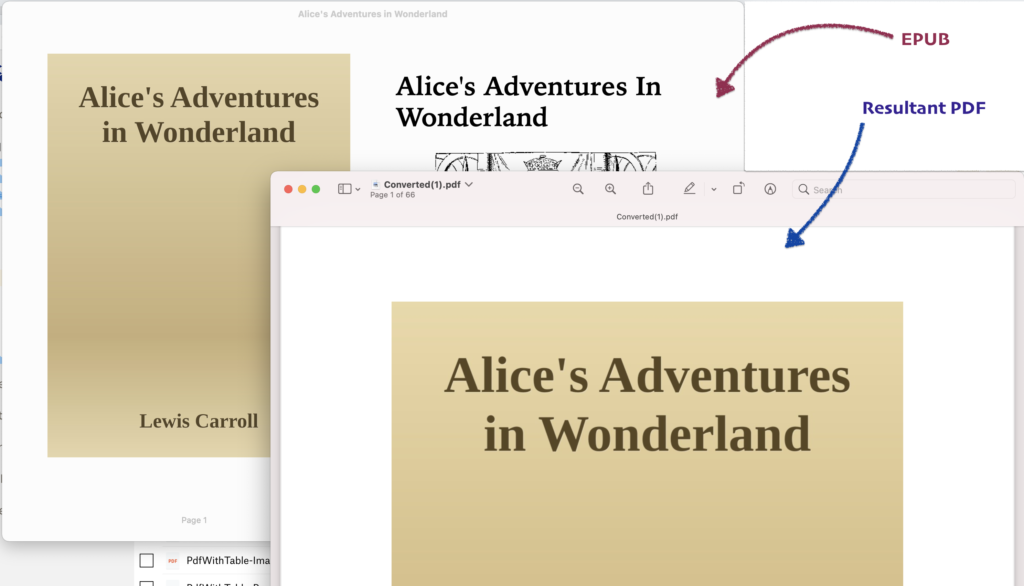 Conversão de EPUB para PDF