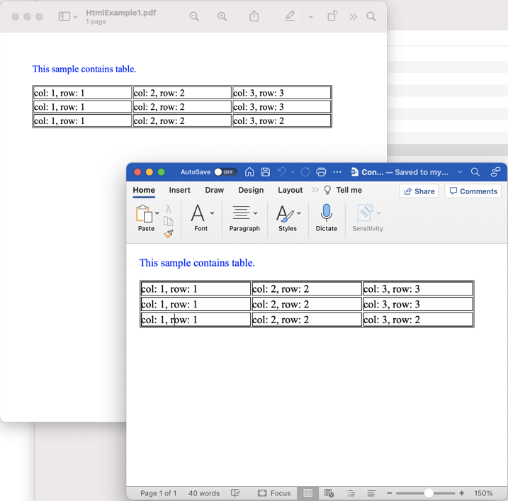 Visualização de PDF para DOC