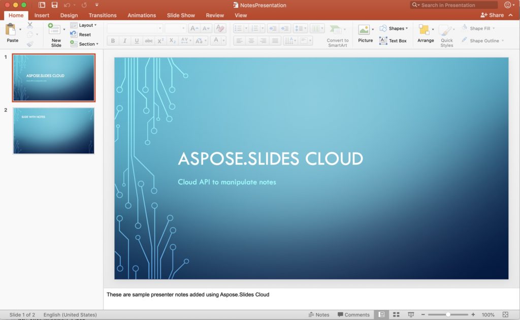 PowerPoint Slide with Notes