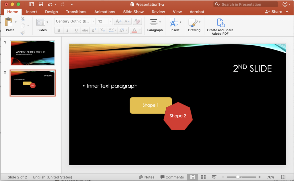 PowerPoint slide with smart shapes