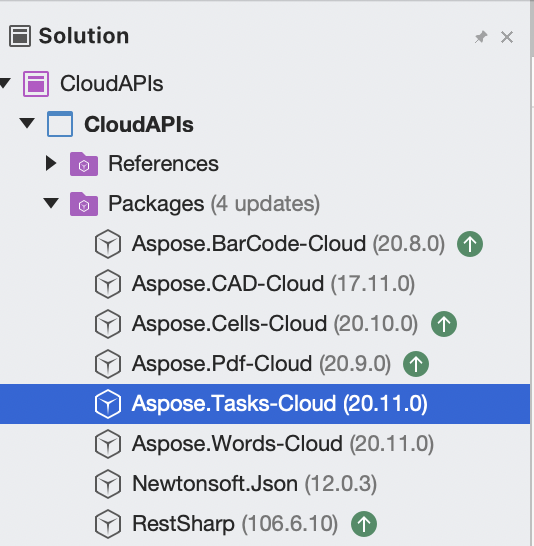 Aspsoe.Tasks Cloud added to project packages