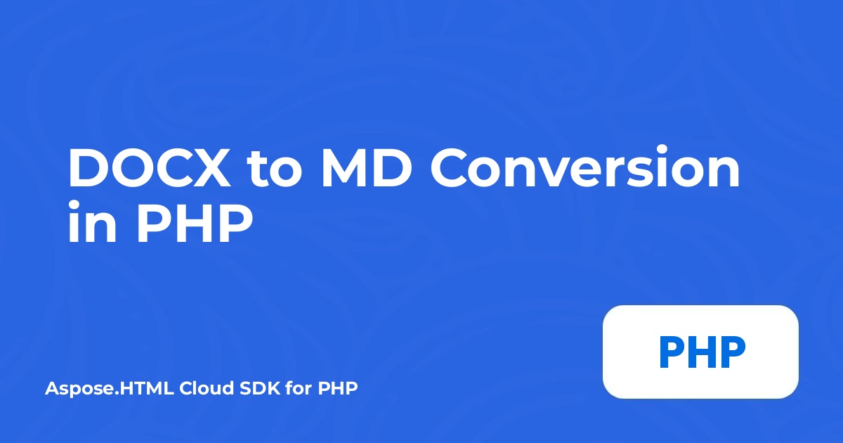 การแปลง DOCX เป็น MD ใน PHP