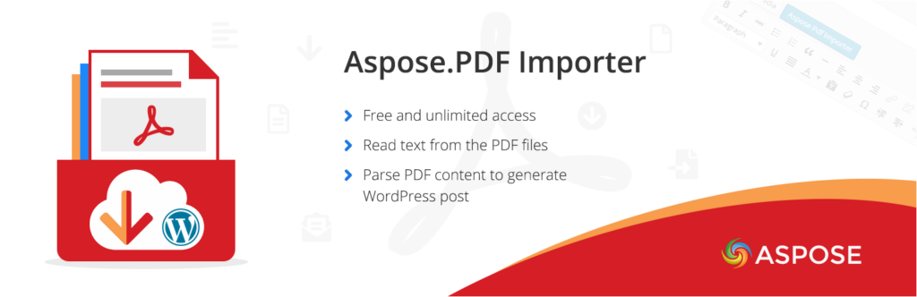 ปลั๊กอินนำเข้า Aspose.PDF