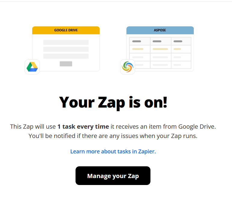 Manage your Zap screen