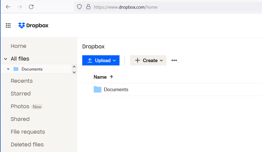 Dropbox main