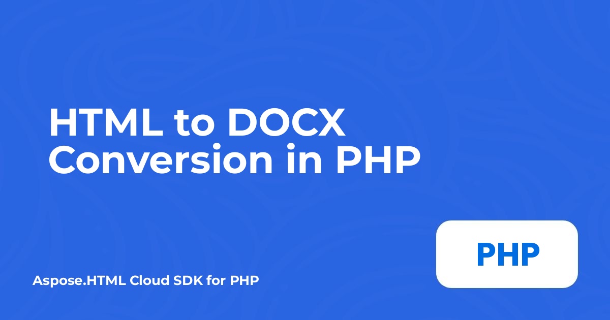PHP'de HTML'den DOCX'e Dönüştürme