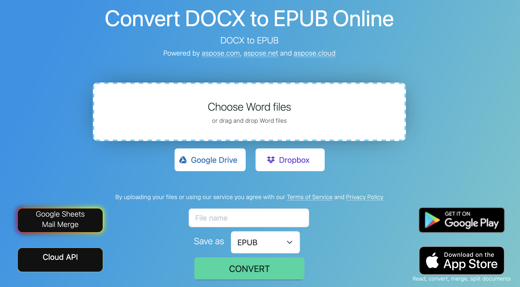 chuyển đổi docx sang epub trực tuyến