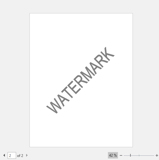 Text Watermark in Word Document