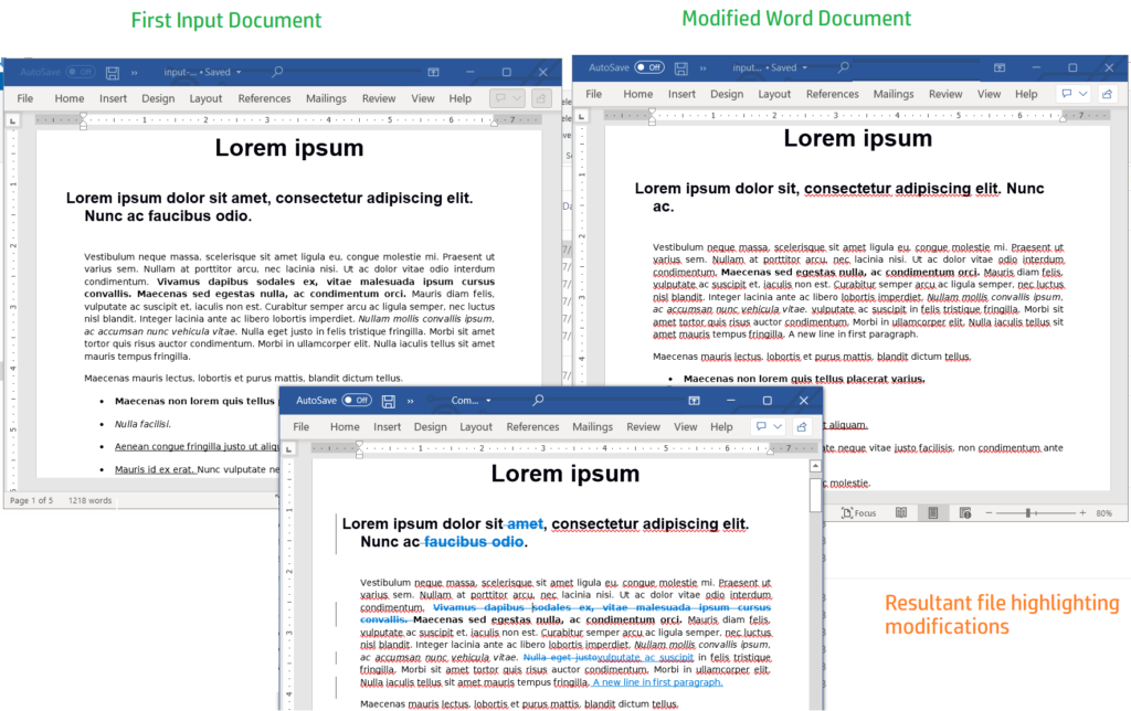 Compare Word Document preview