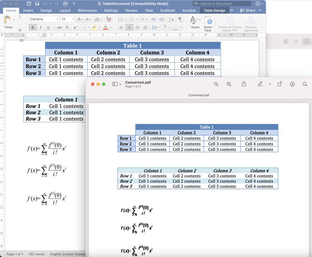 doc to pdf conversion preview