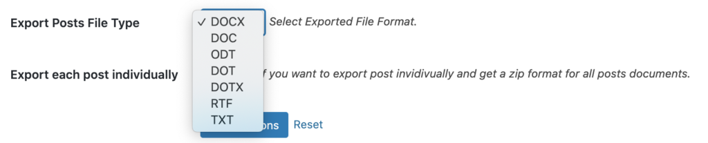 Post export format