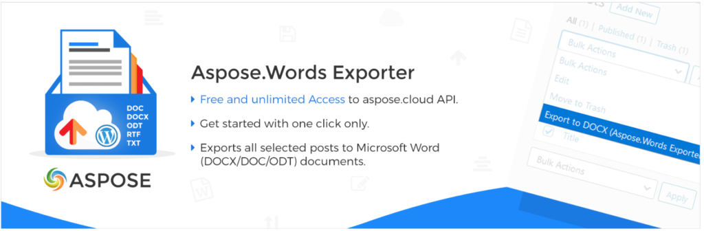 Aspose.Words Exporter plugin banner