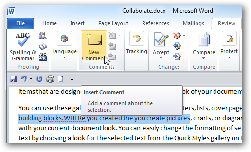 comments preview in ms word file